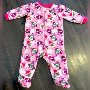 Faded Glory - Penguin Fleece Footed Pajamas - SIZE: 6-9 Months
